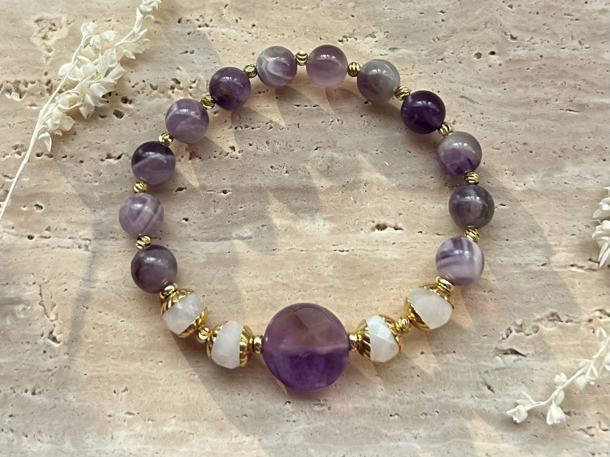 Amethyst & Mondstein Edelstein-Armband | Inner Peace