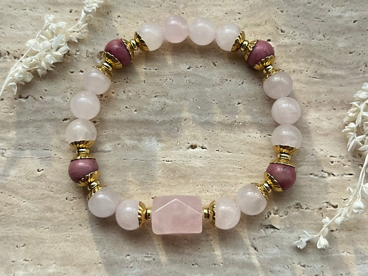 Rosenquarz & Rhodonit Edelstein-Armband | Self Love